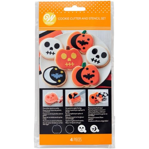 Wilton Halloween Cookie Cutter & Stencil Set met 4 stuks
