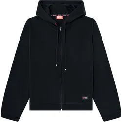 DIESEL Herren Sweatjacke mit Kapuze - JOY-D-CORE, Baumwolle, einfarbig Schwarz / L