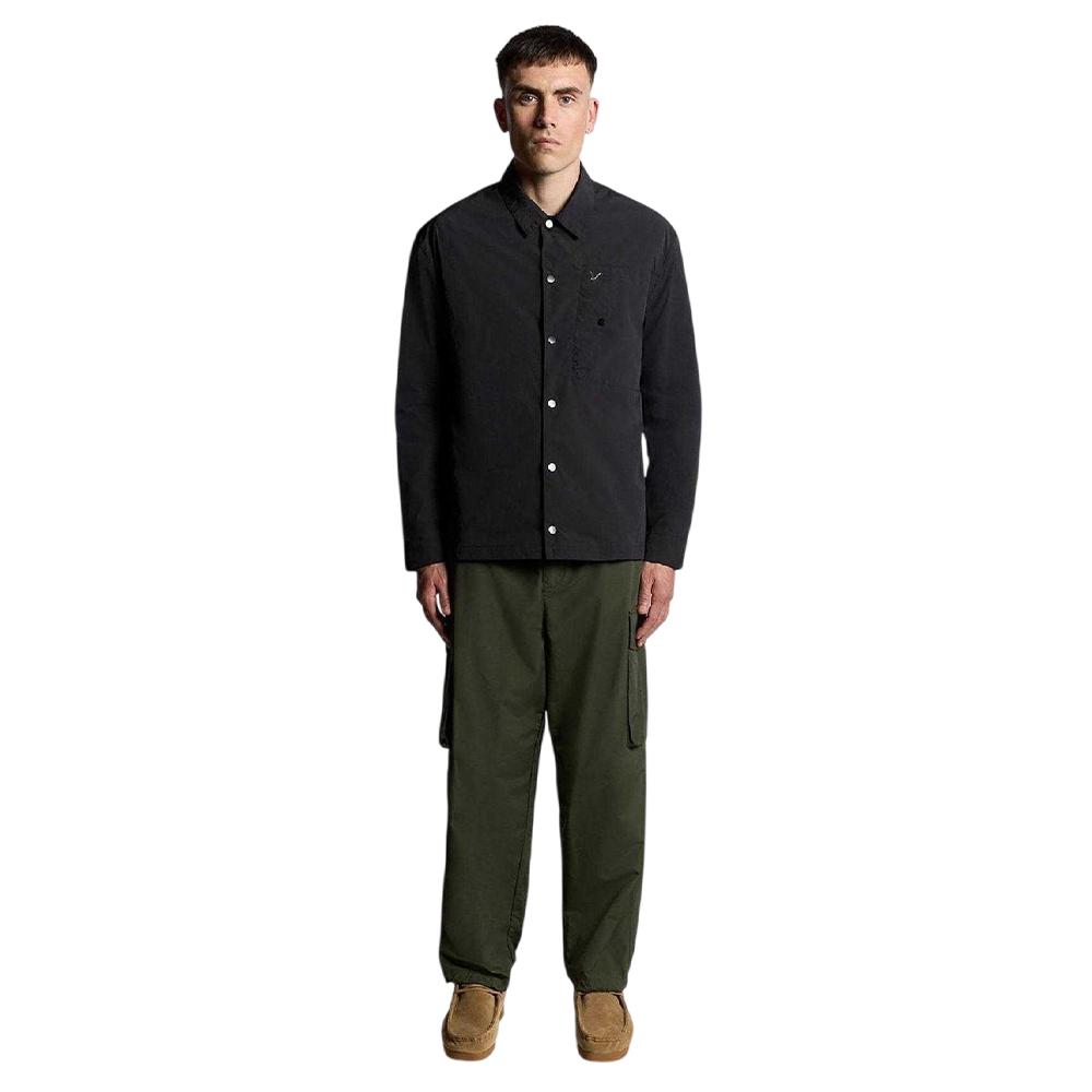 Lyle & Scott Heren Relaxed Fit Overhemd (Zwart)