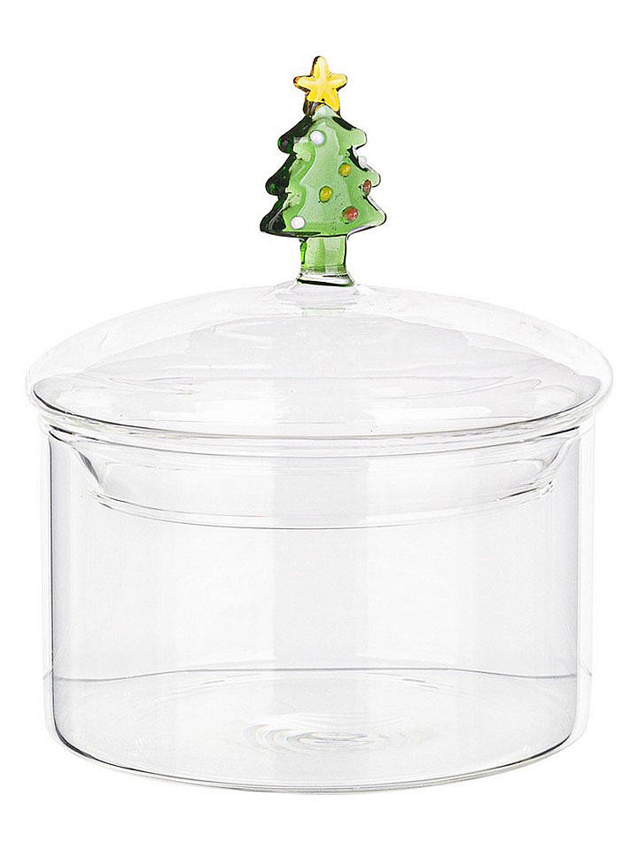 Bizzotto Vorratsglas "Pine" in Transparent/ Grün - (H)11 cm - onesize