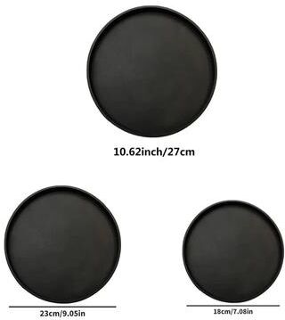 Uplift Picks PureCircle Round Bathroom Vanity Tray Silicone Decorative Organizer black
