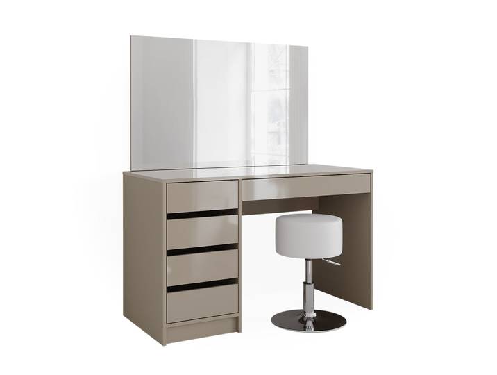 Coiffeuse avec miroir et tabouret grège 120x145cm