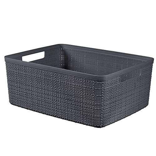 Curver Juliet Jute mand, rechthoekig, 12 l, donkergrijs, M