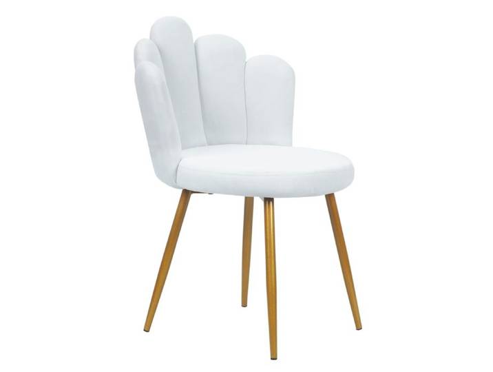 FLASIDU Fauteuil et Chaise pour Salon Fauteille Coquillage Pieds en Métal Plaqué Or Fauteuil Salon Relax Blanc 50x50x80cm