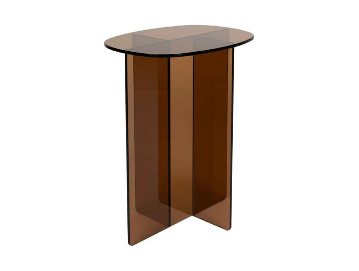 Design Beistelltisch „Linea“ aus Sicherheitsglas Rauchglas Zuiver