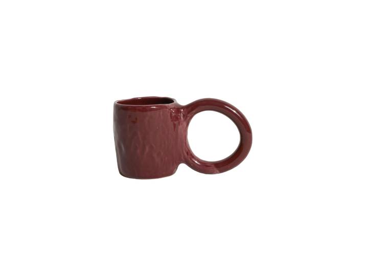 Petite Friture - Tasse à café Donut - Rouge - Faïence émaillée - Designer Pia Chevalier