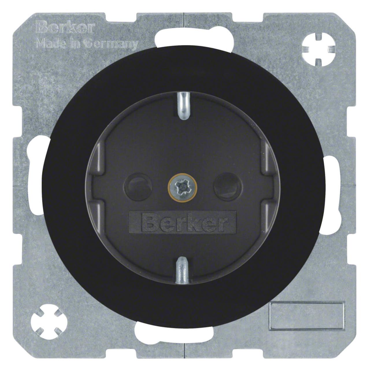 Berker Steckdose SCHUKO R.1/R.3 47232045 schwarz, glänzend (47232045)