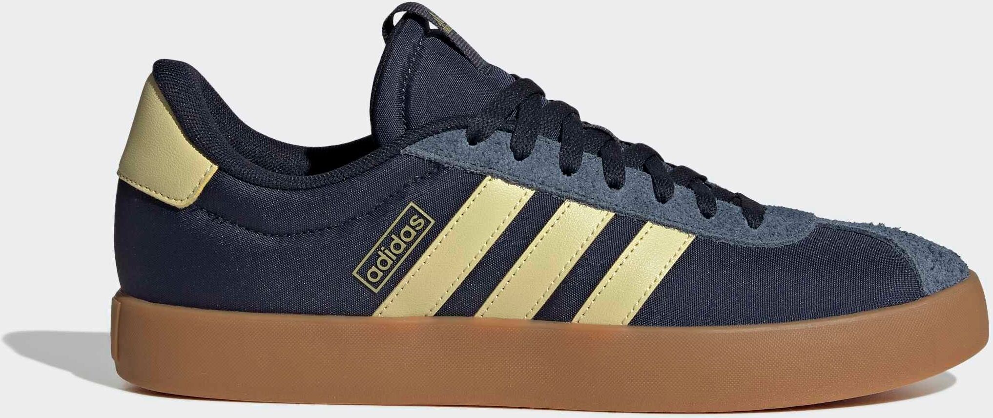Sneaker ADIDAS SPORTSWEAR "VL COURT 3.0", Herren, Gr. 43, gelb (legend ink, powder gelb, preloved ink), Leder, Textil, Schuhe Sneaker legend ink, powder gelb, preloved ink 43
