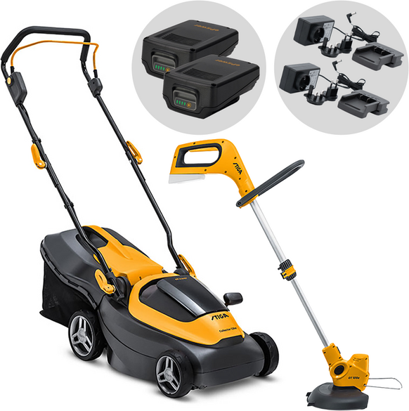 Stiga Collector 136e Kit + GT 100e - Kit Tagliaerba a batteria + Tagliabordi a batteria - 40V - 2x 20V/2Ah