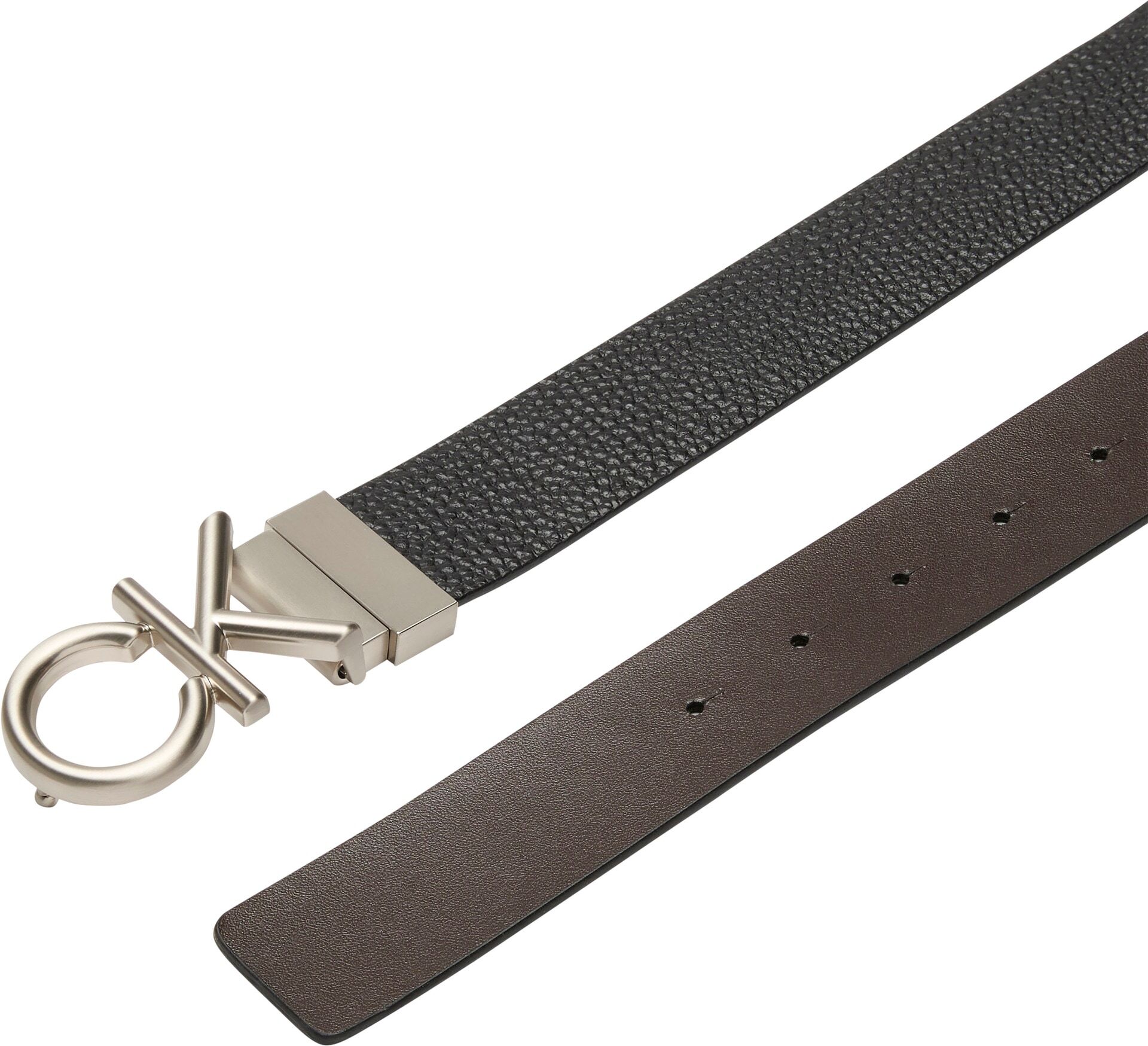 Ledergürtel CALVIN KLEIN JEANS "CK HALLMARK LOGO 35MM ADJ/REV", Herren, Gr. 90, schwarz (schwarz, delicioso, brushed nickel), Rindsleder, unifarben, Gürtel Ledergürtel schwarz, delicioso, brushed nickel 90