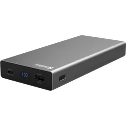 Sandberg Externer Batteriensatz (20000 mAh, 100 W, 74 Wh), Powerbank, Grau