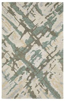Style Haven Kitt Handmade Wool Abstract Etchings Grey/ Teal Area Rug