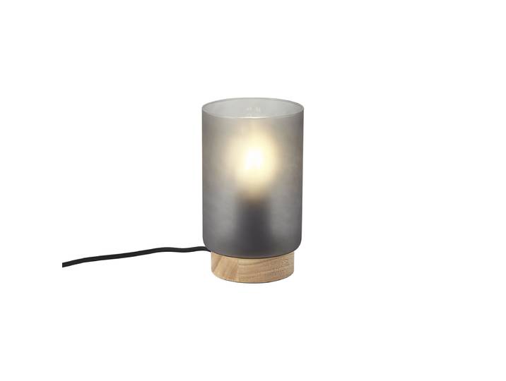 Lampe de table moderne en bois avec verre gris mat - Umbra