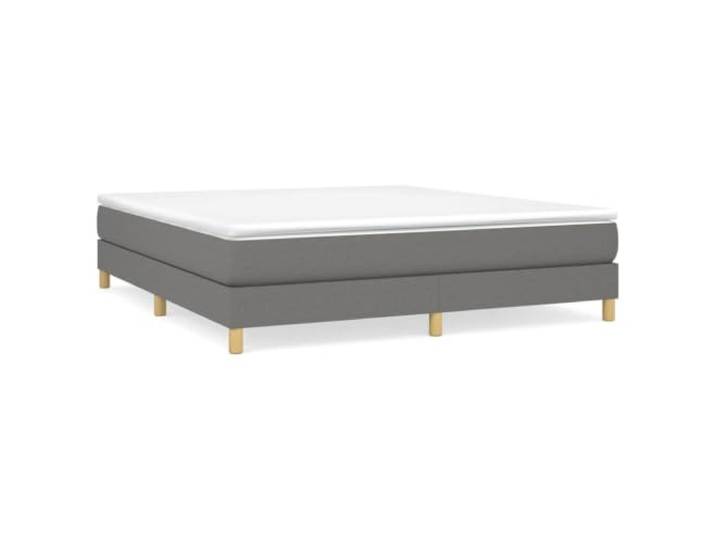 PUGYNBK Boxspringbett, 160 x 200 cm, mit grauer Stoffmatratze Gefederte Federn, mittlere Festigkeit, Holzlatten, atmungsaktiv, langlebig