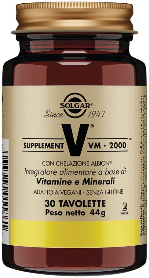 SOLGAR IT. MULTINUTRIENT SpA Solgar - Supplement VM 2000 30 Tavolette - Integratore Multivitaminico Completo