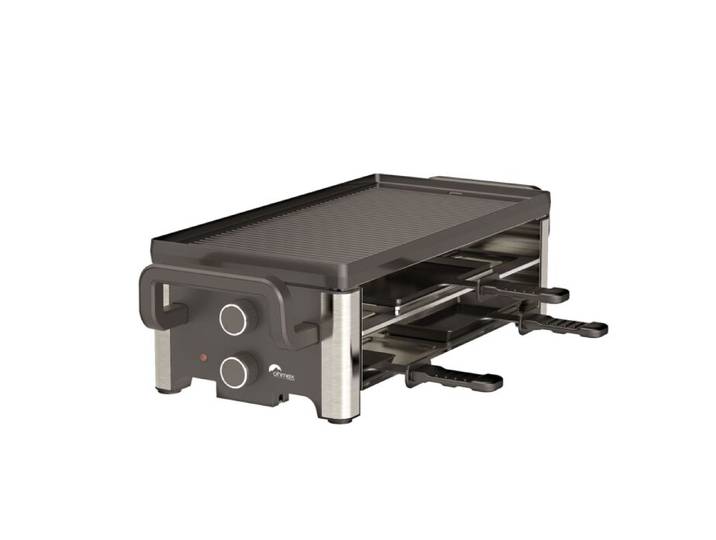 Ohmex Raclette für 8 Personen, 2 Etagen, mit Pfannenset