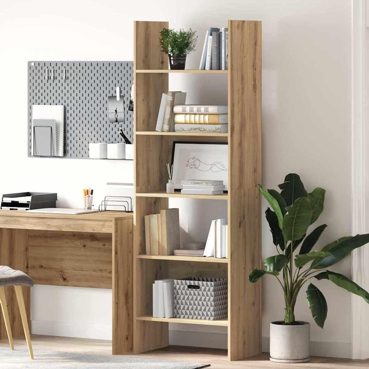 Moderne Boekenkast Artisan-eiken - Houten Opbergrek - Breedte: 60 cm