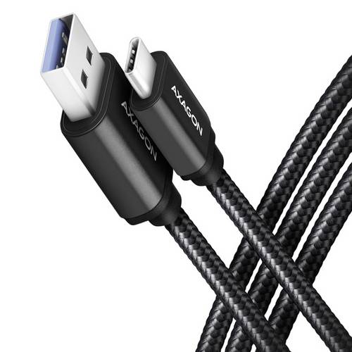 AXAGON USB-Kabel USB 3.2 Gen1 USB-C Stecker, USB-A Stecker 1.00m Schwarz vergoldete Steckkontakte BUCM3-AM10AB