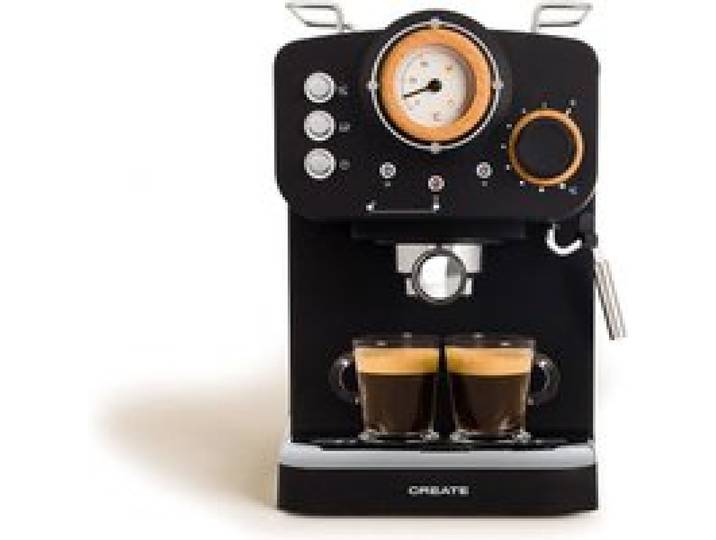 CREATE THERA RETRO et MATT RETRO Machine à café expresso Noir Mat et Bois