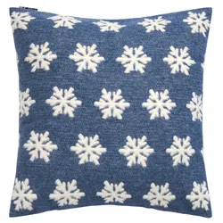 David Fussenegger Kissenhülle Carla 'Schneeflocke' 50 x 50 cm Jeans- Blau