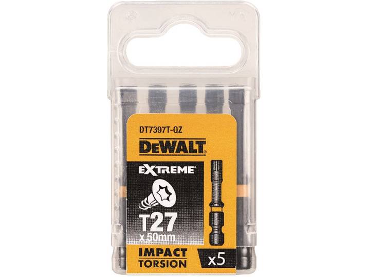 DeWALT T27 50mm Impact Torsion Schroefbits (5 stuks) - Extreme - DT7397T