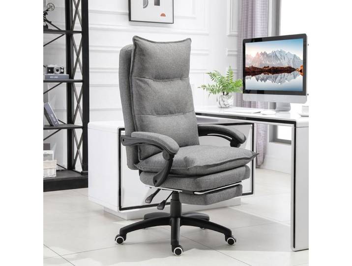 MOTHINESSTO25-Fauteuil de bureau massant ergonomique chaise de bureau avec dossier inclinable hauteur réglable repose-pied intégr