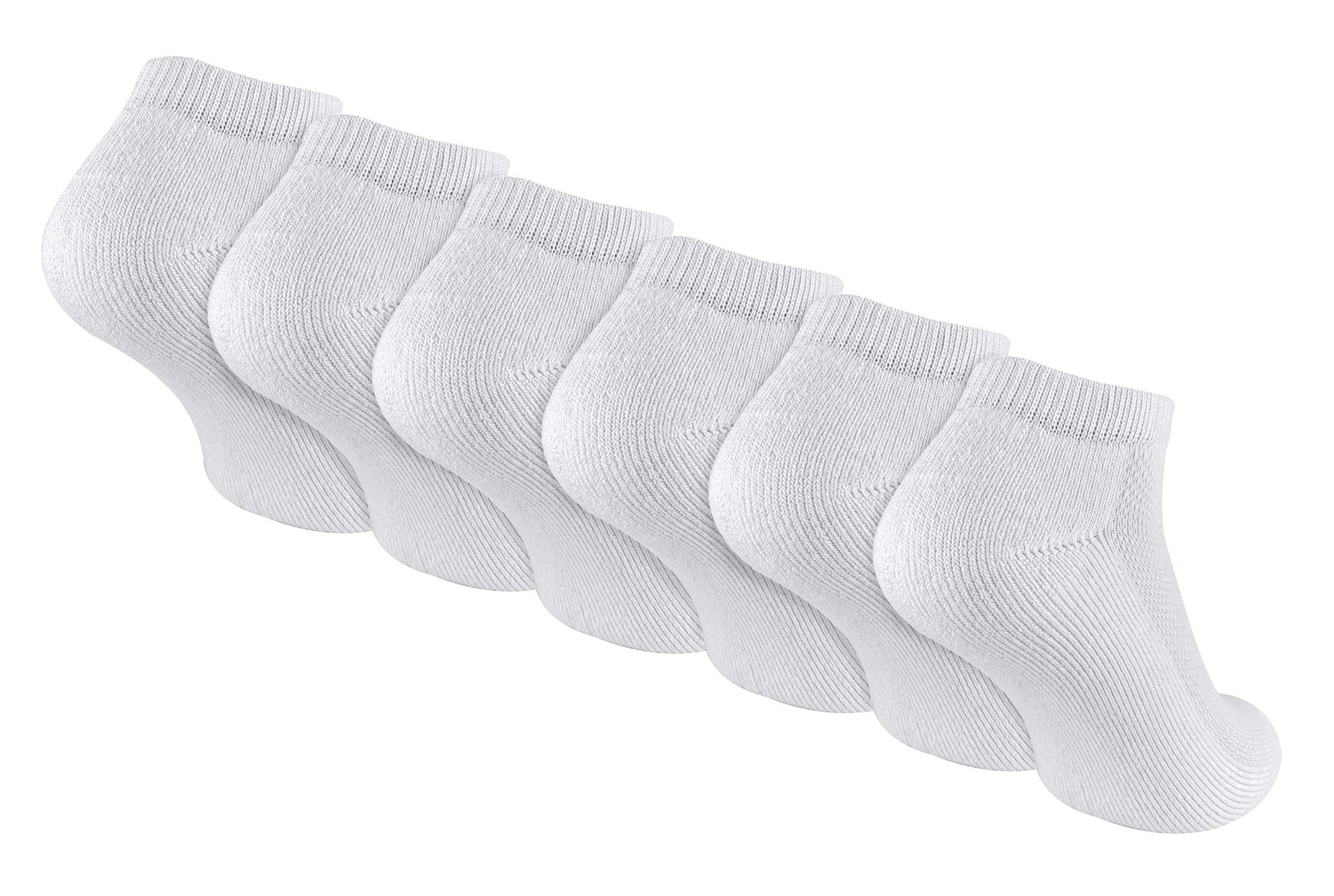 Sock Snob - 6 Paar Jongens Bamboe Trainer Sokken voor Jongens en Meisjes - Wit