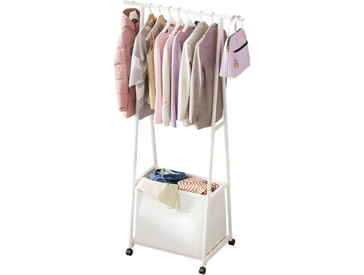 Portant À Vêtements Avec Panier À Linge Portant À Vêtements Avec Roulettes Portant À Vêtements Pour Suspendre Les Vêtements Mob