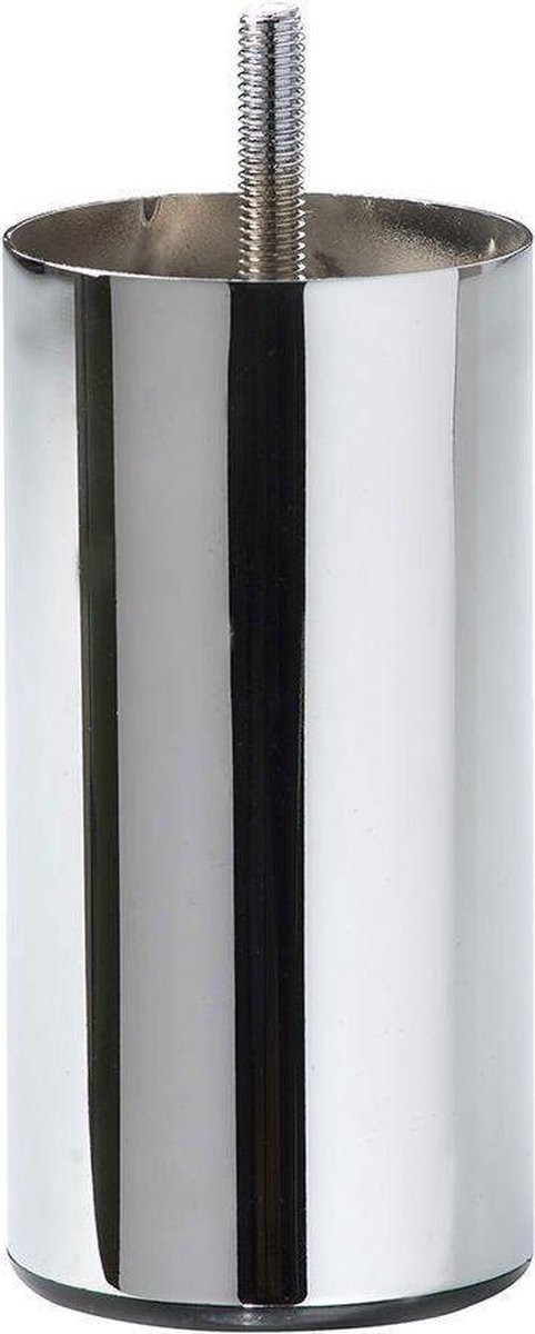 FLE Stalen meubelpoot Chroom Rond ø 6 cm, Hoogte: 12 cm (M8)