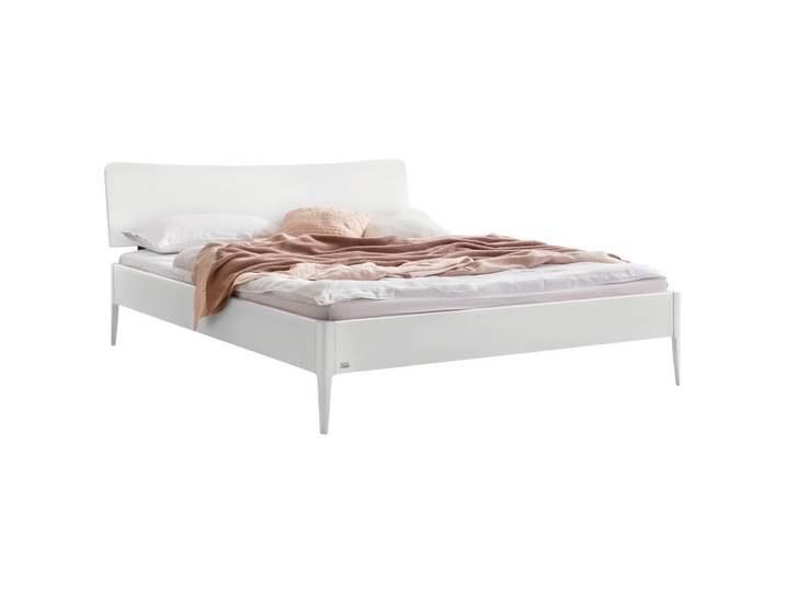 Hasena Bett, Weiss, Holzwerkstoff, 140x200 cm, in verschiedenen Holzarten erhältlich, In verschiedenen Grössen erhältlich, Schlafzimmer, Bett, Einzel- & Doppelbetten