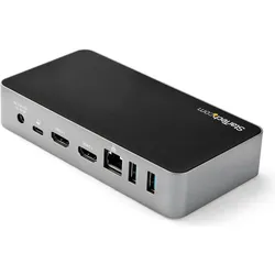 StarTech DK30CHHPDEU (USB-A, USB-C, 4 Ports), Dockingstation + USB Hub, Silber, Schwarz