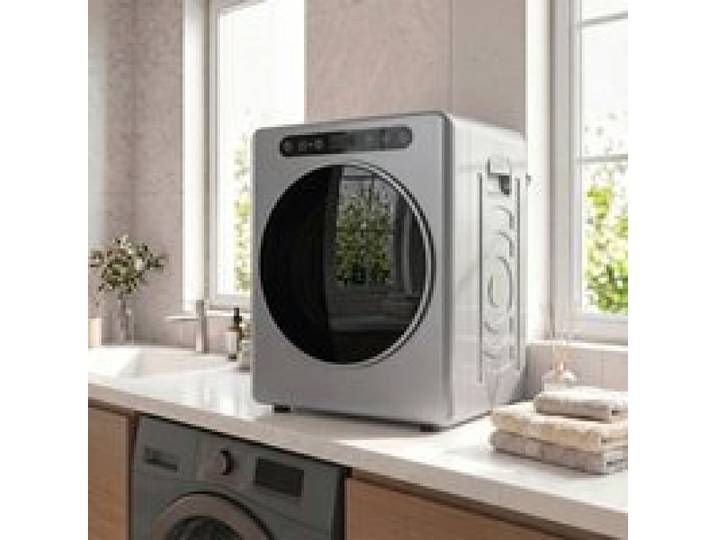 Sèche linge à évacuation sèche-linge électrique 1000 W 3 Kg 6 modes de séchage minuterie acier inoxydable argent