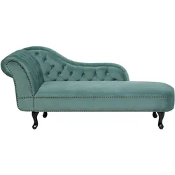 CHAISELONGUE Samtstoff mintgrün linksseitig Nimes
