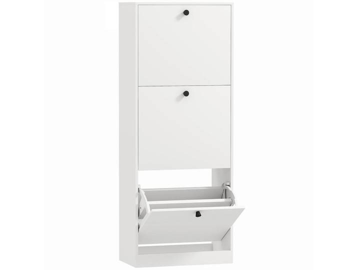 Homcom Schuhschrank mit 3 Klappen, 47 x 26 x 120 cm, Weiß, Holzwerkstoff, 26x120x47 cm, Garderobe, Schuhaufbewahrung, Schuhkipper
