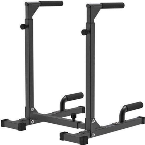Dip-Station, verstellbare Breite und Höhe, aus robustem Stahl, schwarz, für Krafttraining zu Hause, Fitness-Zubehör
