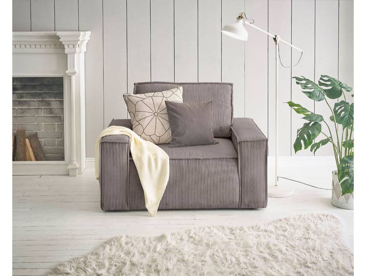 Sessel OTTO HOME SHERWOOD Cord Love-Seat , beige (taupe), B:120cm H:85cm T:86cm, 100% Polyester, Sessel, Sessel, passend zur Polster-Serie SHERWOOD