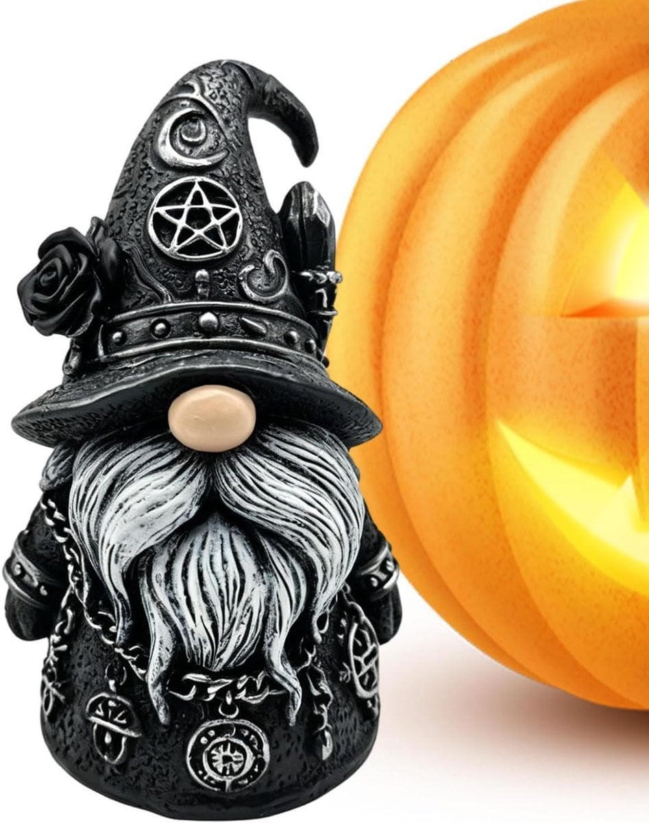 Zwart Decoratie Beeldje Statuut Figuur van Hars, Hoogte: 9.5 cm