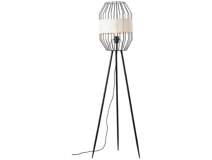 BRILLIANT Stehlampe Slope , schwarz (schwarz, natur), 1, Ø 45cm H: 150cm, 1 Stk., Leuchten, Stehlampe dreibeinig schwarz/natur, Stehlampe