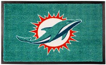 Evergreen Nylon Indoor/Outdoor Entryway Door Mat, Miami Dolphins