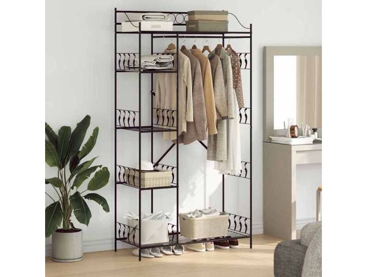 Dressing ouvert - MAISON EXCLUSIVE - Armoire Ouverte - Noir - Métal - 101 x 43 x 188 cm