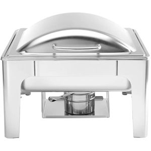 Hendi Chafing-Dish ProfiLine, silber satiniert, mit Brennpaste, mit Klappdeckel, aus Edelstahl, 6 Liter, GN 2/3