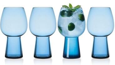 Mikasa Set of 4 Phoebe Blue Beer Goblets, 19 Oz
