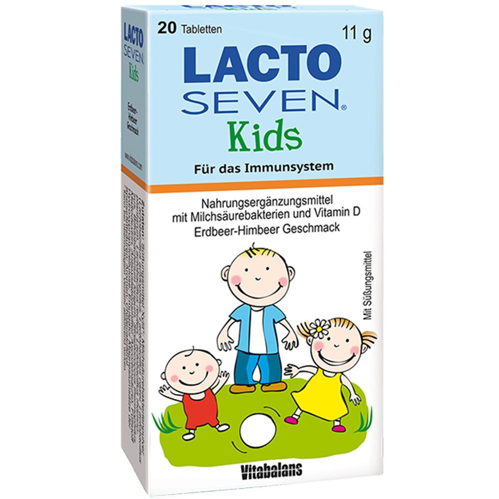 Lacto Seven Kids Erdbeer-Himbeer-Geschmack Tabl. 20 St Tabletten