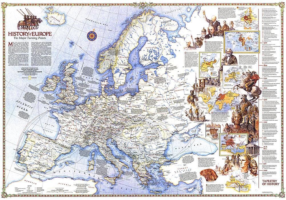 National Geographic Historic POD 1983 Histoire de l'Europe, les grands tournants (carte)