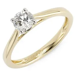 THOMAS & SOHN Lab Grown Brillant mind. 0,50ct Solitär-Ring Gold 585