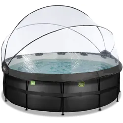 Exit Toys EXIT Black Leather Pool ø427x122cm mit Sandfilterpumpe und Abdeckung - Schwarz