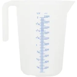 Schneider - Meßbecher, 2,0 l, geprägte Skala, blaue Schrift, offener Griff
