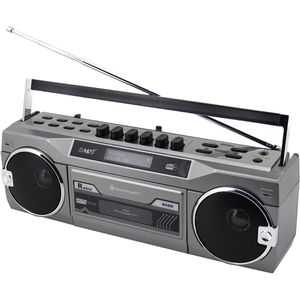 Soundmaster Radio SRR80TI DAB+, Bluetooth, USB, Kassettendeck, Stereo, silber