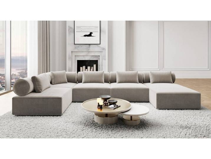 Couchlandschaft Laguardia U-Form in Stoff
