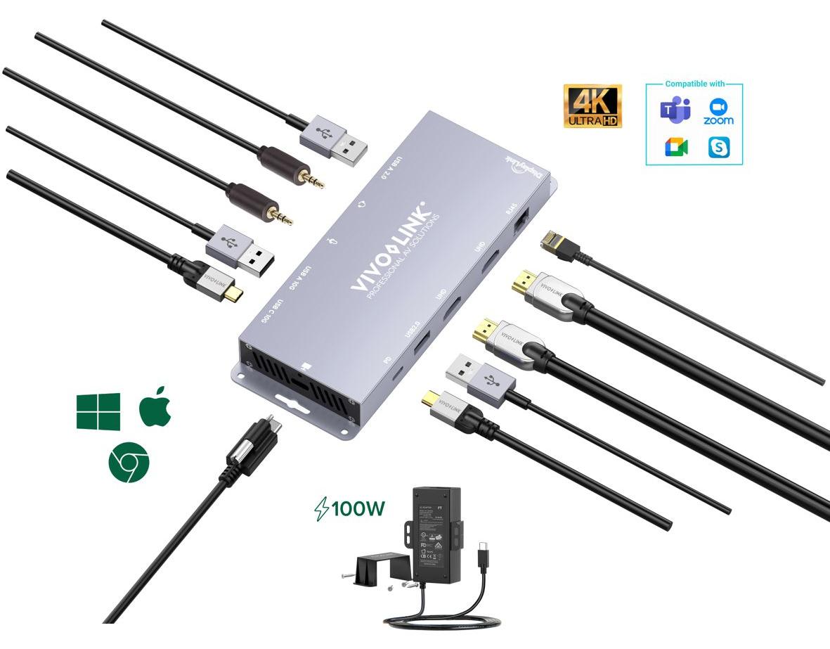 Vivolink VLUSBCHUB3, 3.2 Gen 1 (3.1 Gen 1), USB Typ-C, HDMI-Ausgang, 3840 x 2160 Pixel